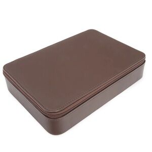 Brown Vegan Leather Unisex Mens Jewelry Accessories Travel Bag